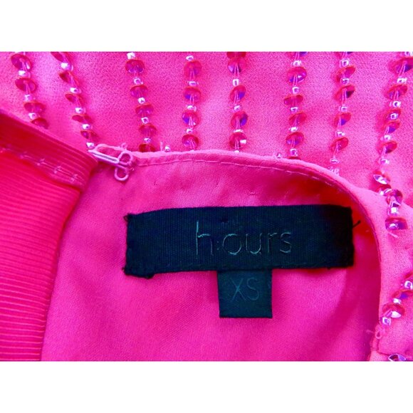 NEW! H:ours Revolve Juniper Maxi Gown Dress All over Beaded Side Cut Hot Pink XS - Picture 9 of 11